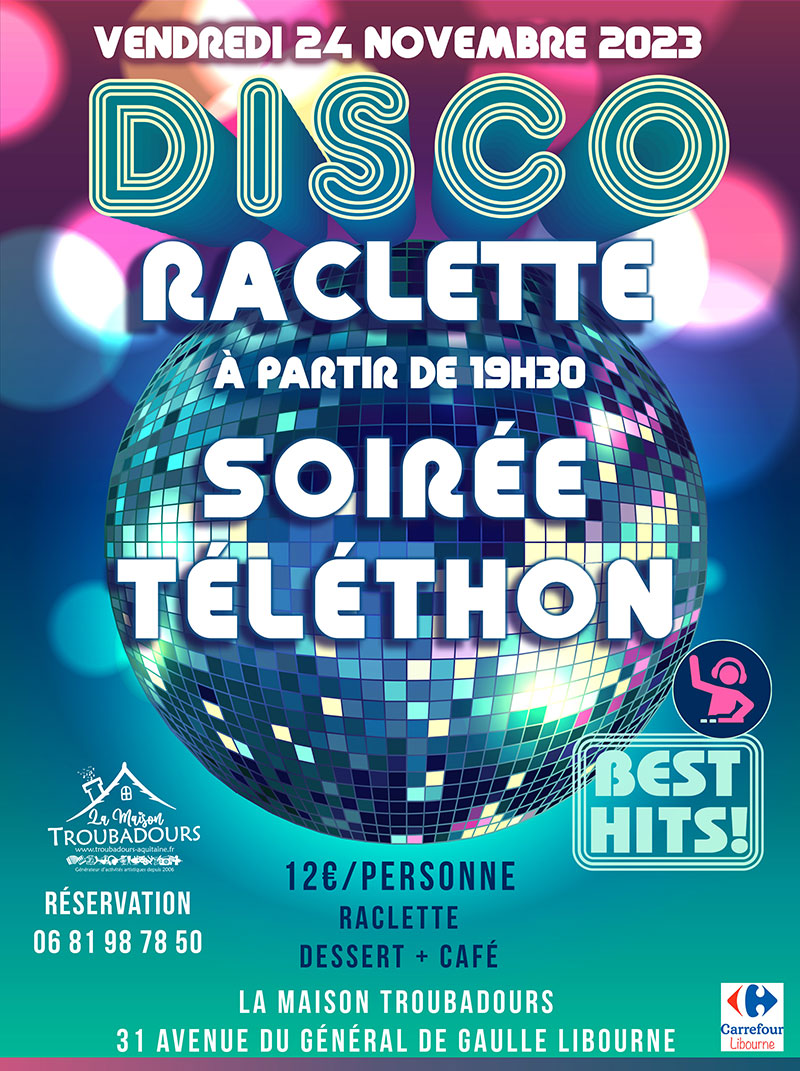 Lire la suite à propos de l’article Soirée Disco Raclette au profit du Téléthon