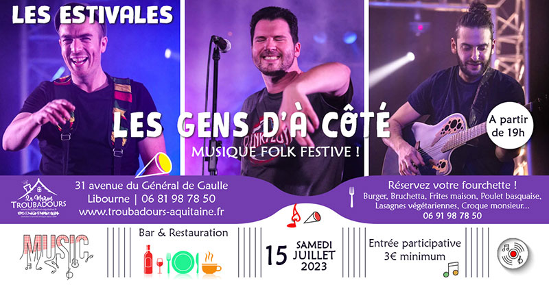 Lire la suite à propos de l’article Concert LES GENS D’à CÔTE Folk festif !