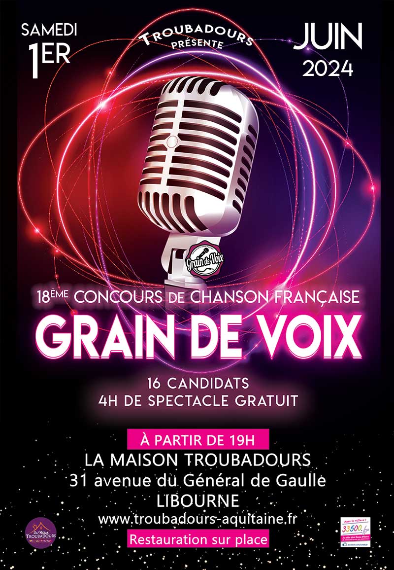 Lire la suite à propos de l’article Grain de Voix concours de chansons françaises
